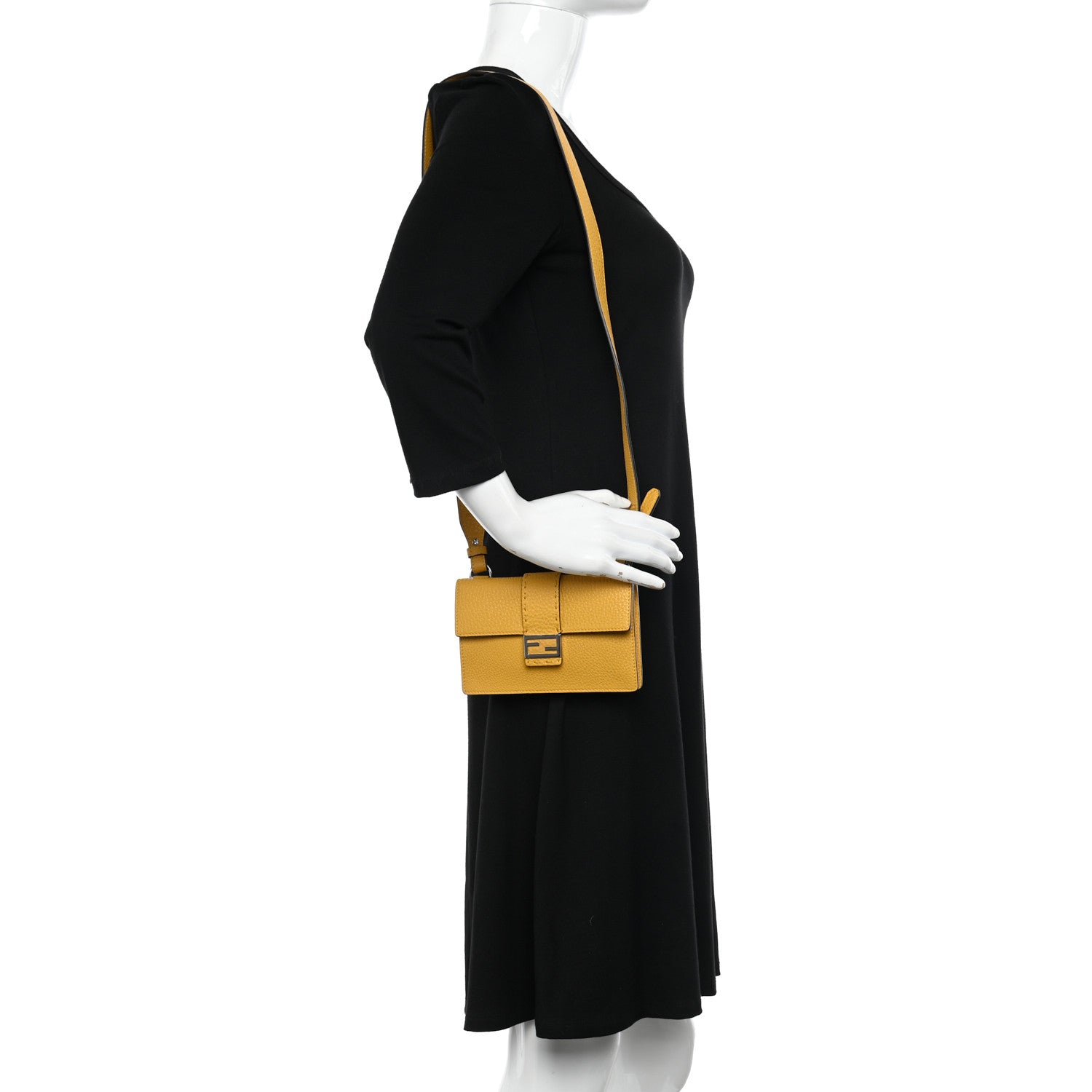 Fendi Cuoio Romano Selleria Baguette Belt Pouch Giallo Fendi 2 of 11