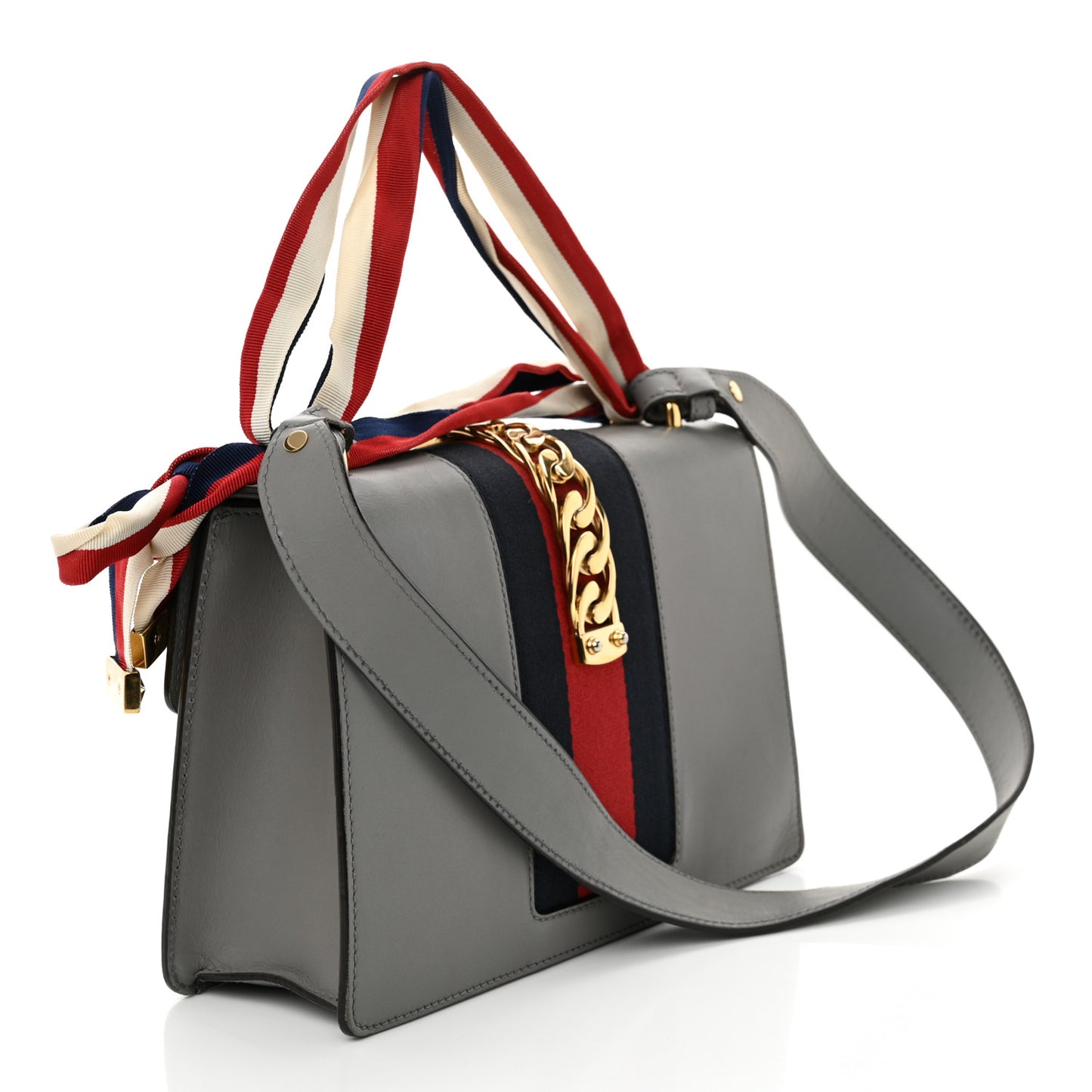 Calfskin Small Sylvie Shoulder Bag Deep Grey