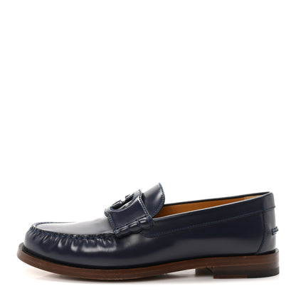 Gucci Calfskin Mens Interlocking G Millennial Ribot Loafers 8 Blue Agata 1 of 10