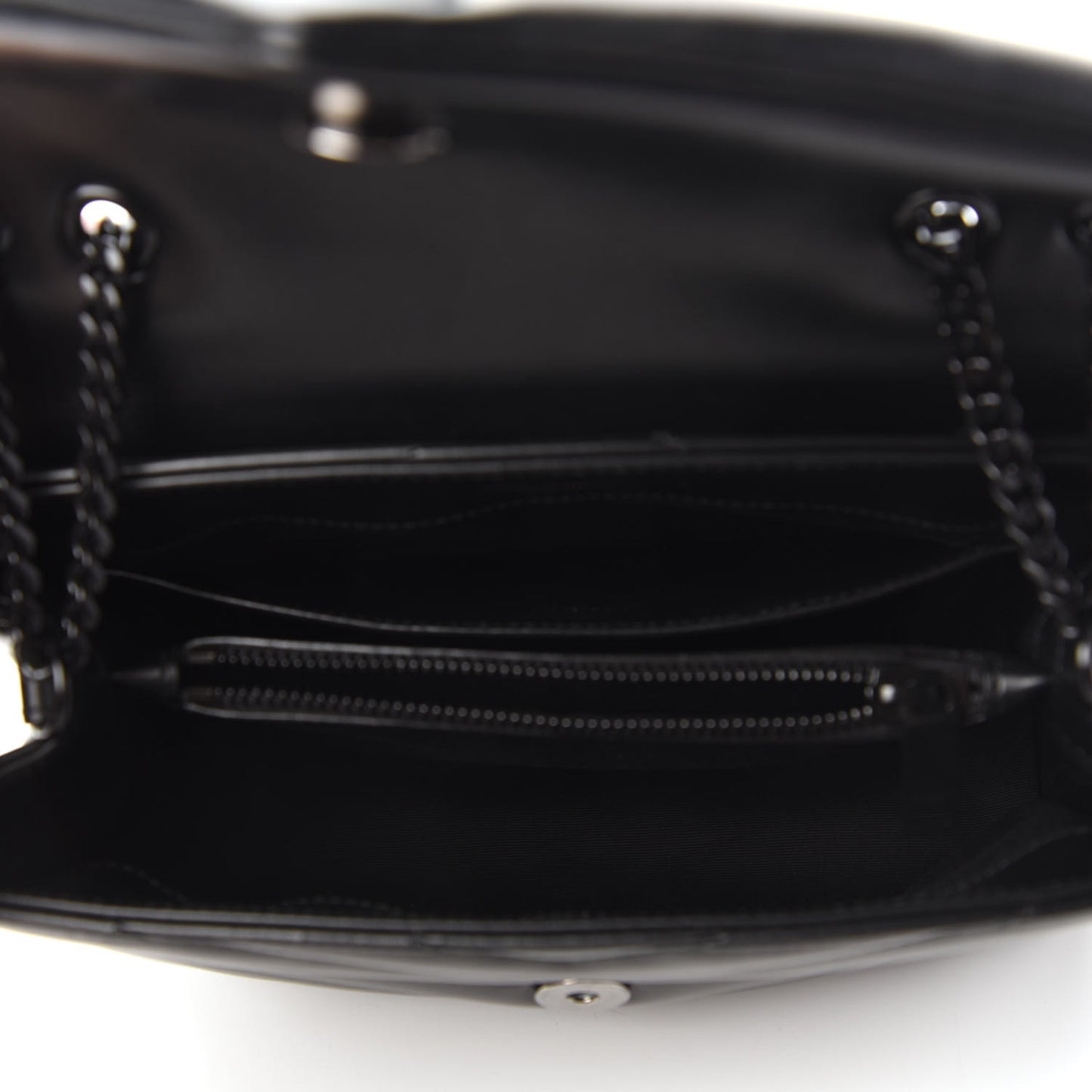 Calfskin Y Quilted Monogram Small Loulou Chain Satchel Black