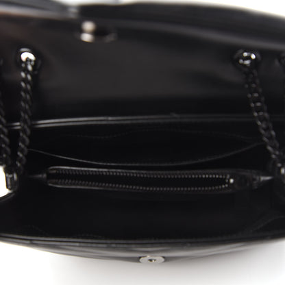 Saint Laurent Calfskin Y Quilted Monogram Small Loulou Chain Satchel Black 5 of 9
