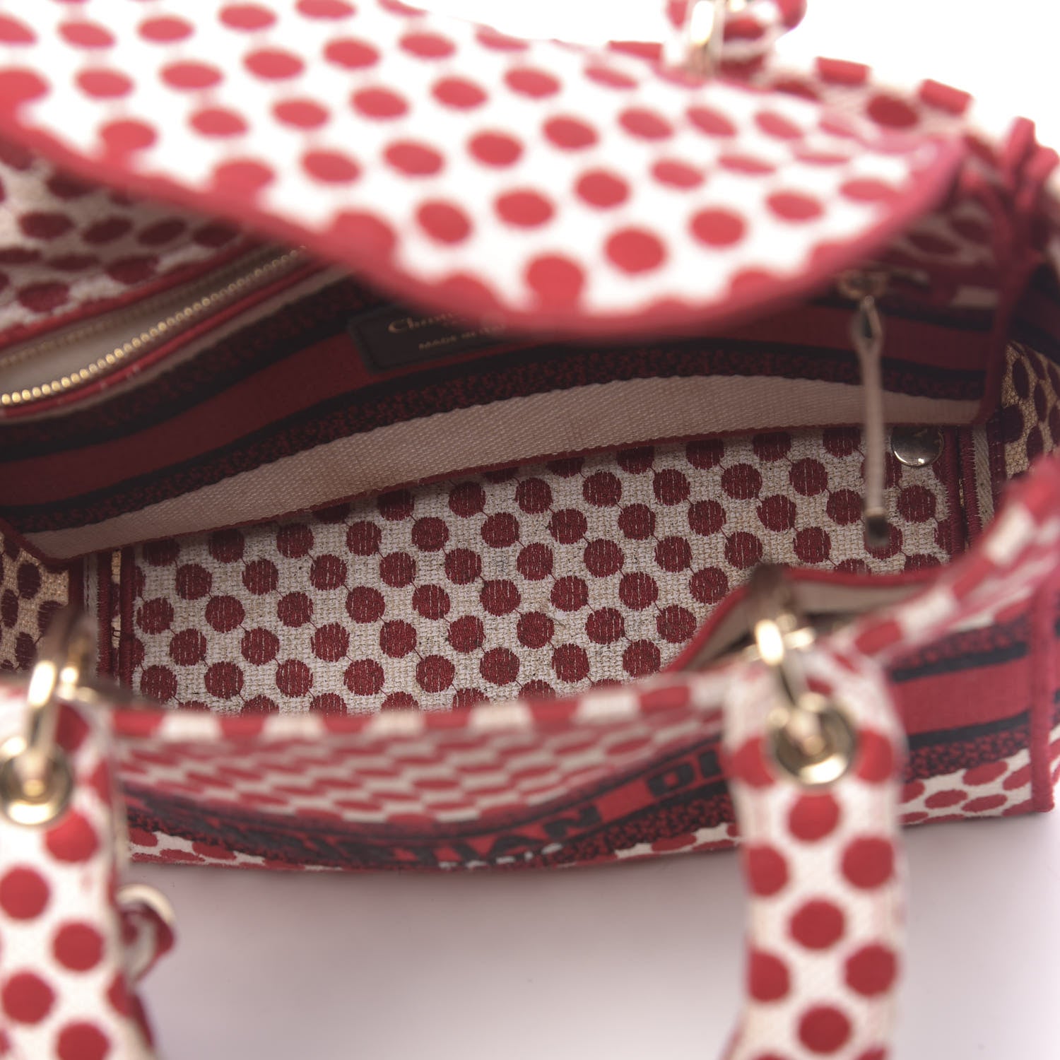 Christian Dior Canvas Medium DiorAmour Dots Lady D-Lite Red 5 of 16