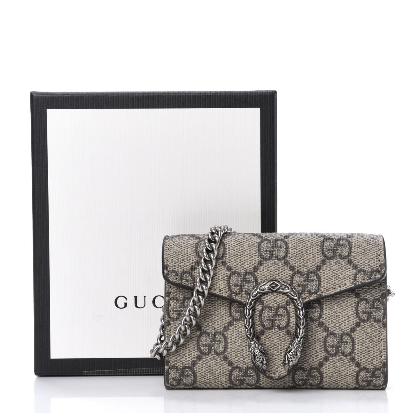 GG Supreme Monogram Dionysus Coin Purse Taupe