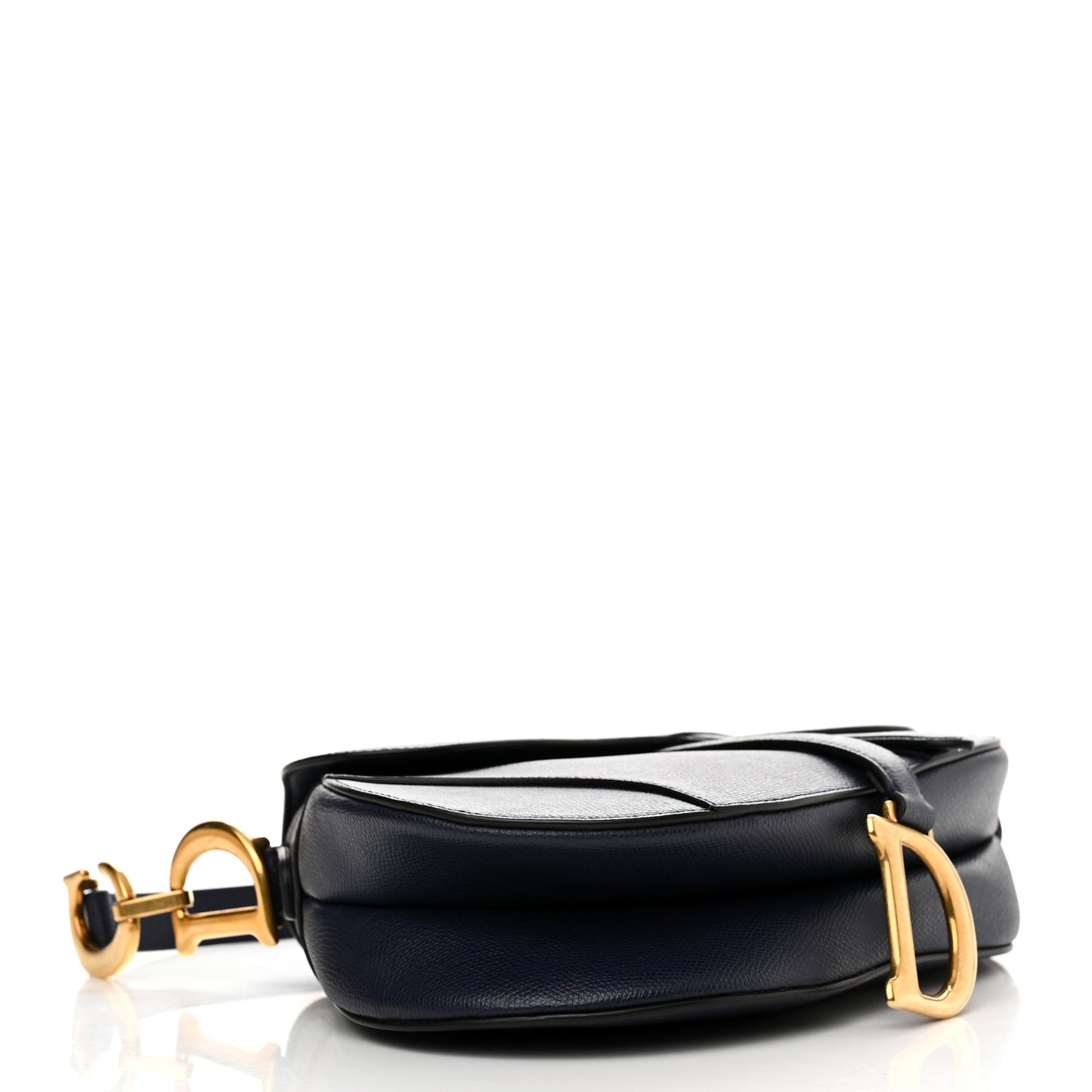 Grained Calfskin Saddle Bag Navy