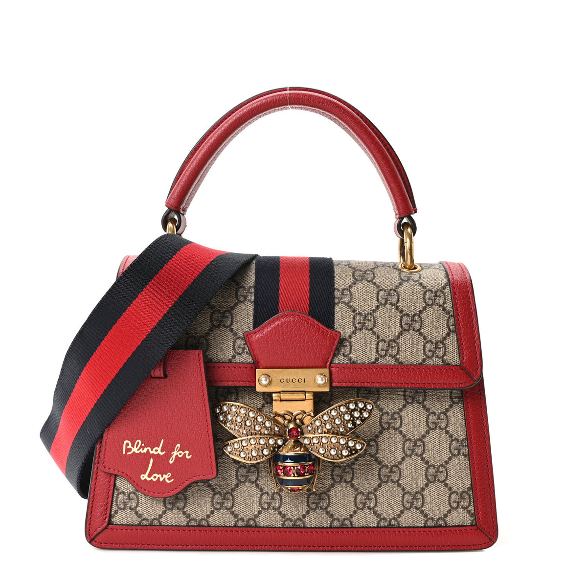 Gucci GG Supreme Monogram Small Queen Margaret Top Handle Bag Red 1 of 10
