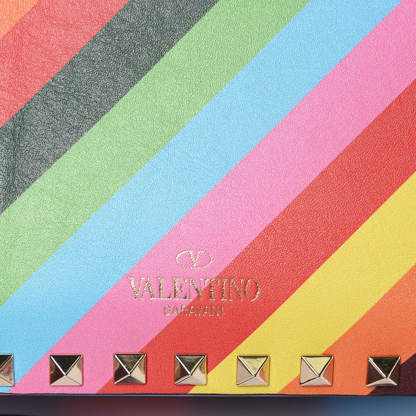 Vitello 1973 Rockstud Camera Crossbody Bag Multicolor