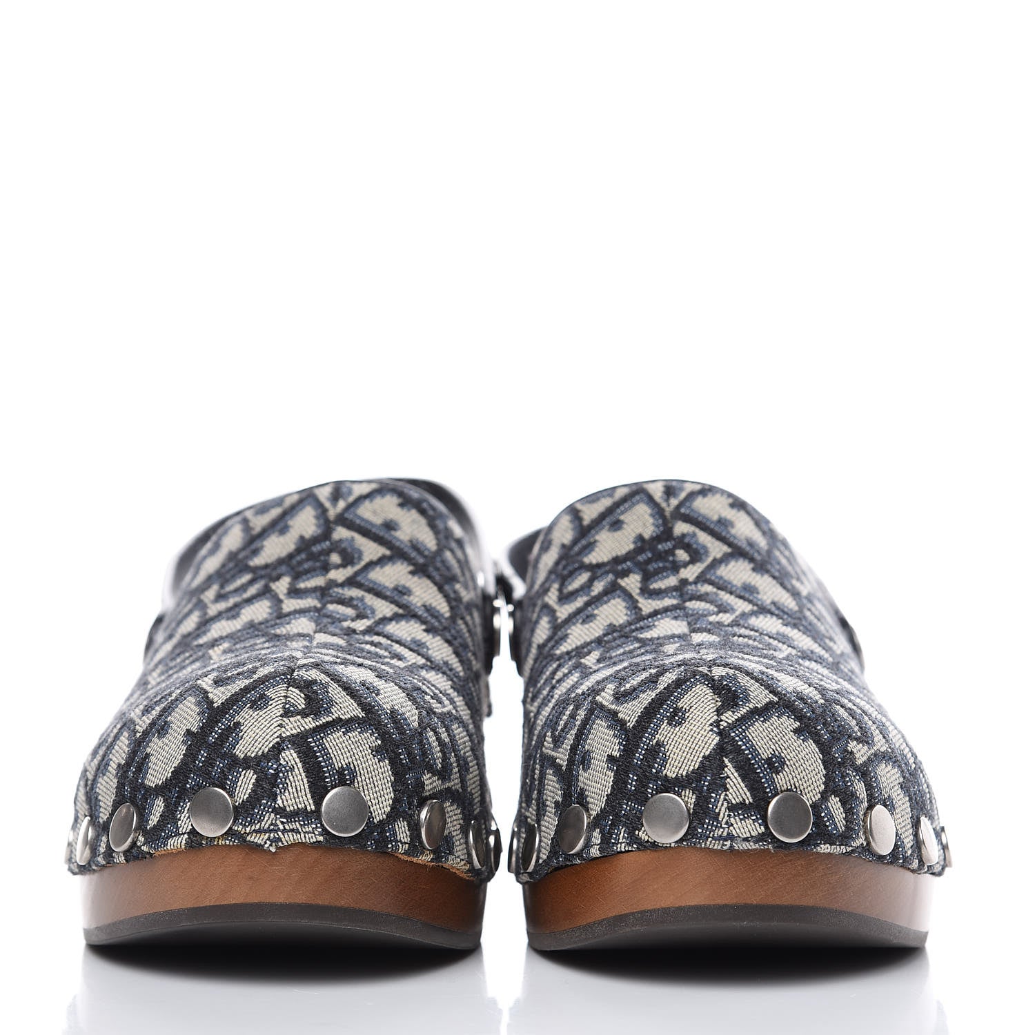 Christian Dior Canvas Oblique Diorquake 20mm Slingback Clogs 40 Deep Blue 2 of 9