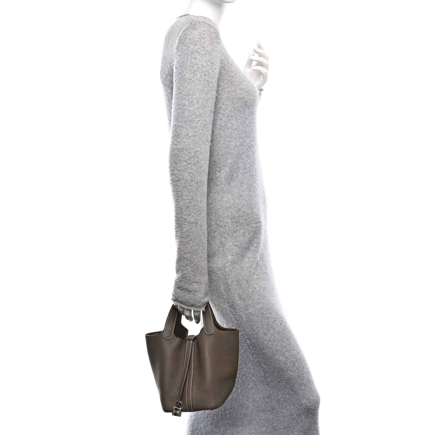 Hermes Taurillon Clemence Picotin Lock 18 PM Etoupe 2 of 9