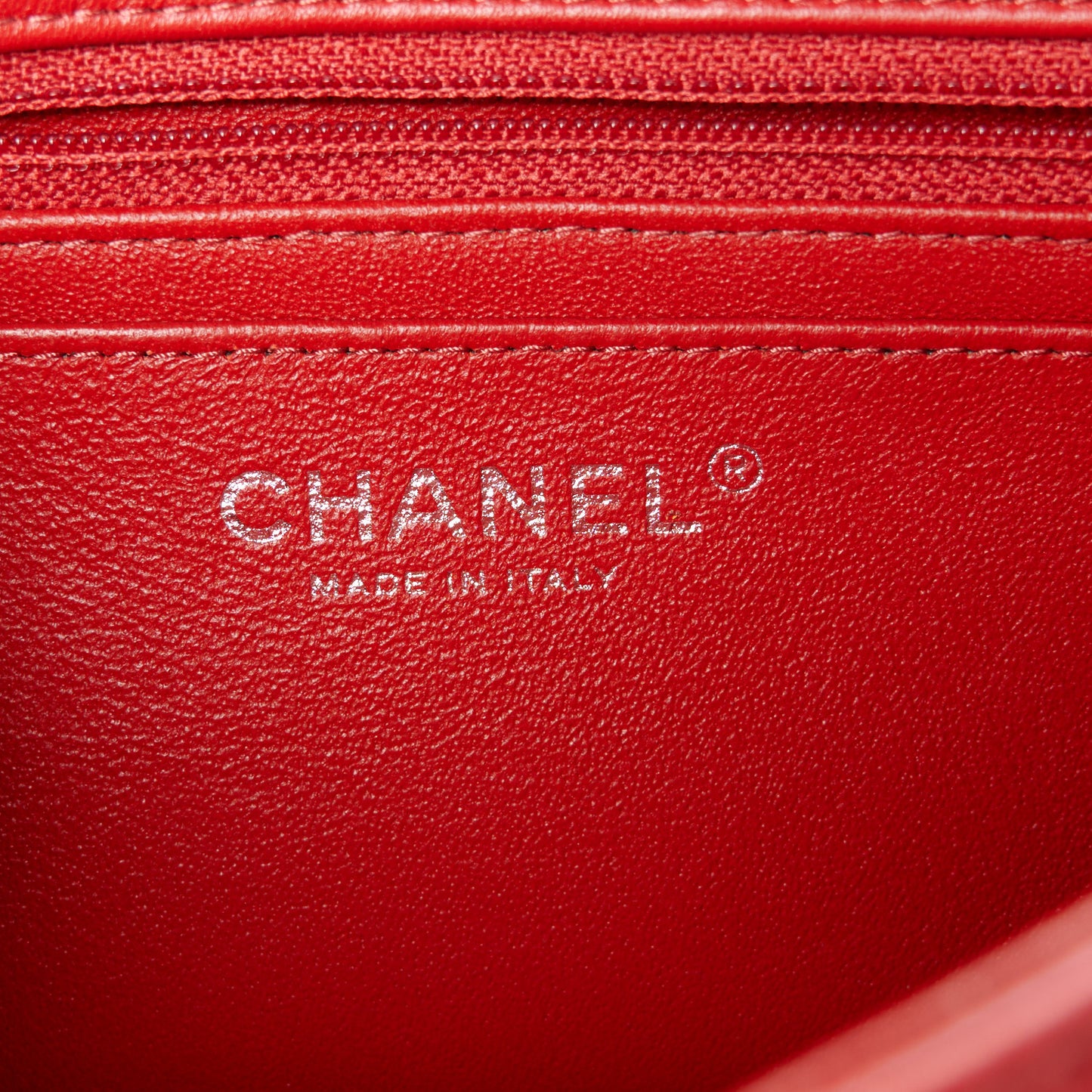 Lambskin Quilted Mini Rectangular Flap Red