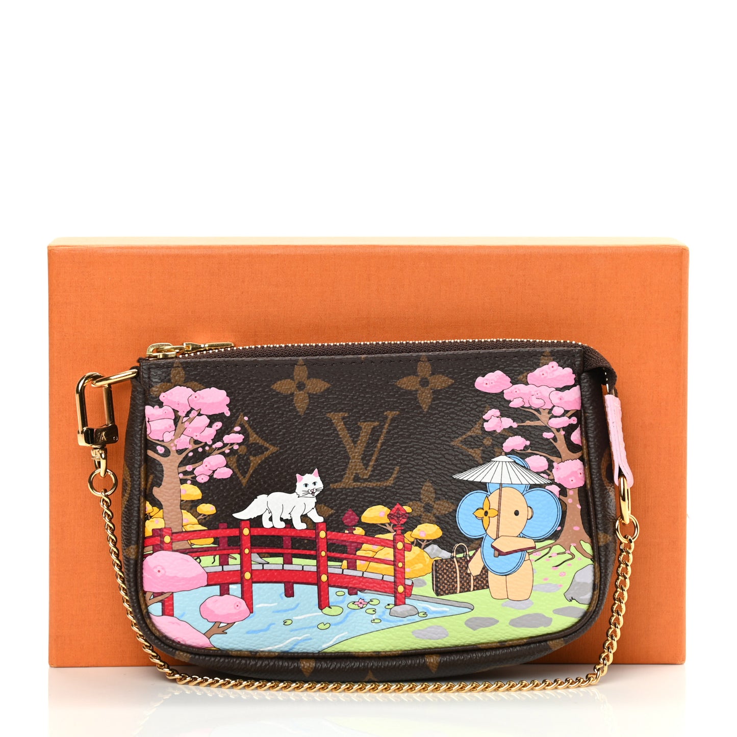 Monogram 2021 Christmas Animation Japanese Garden Mini Pochette Accessories Wisteria Pink