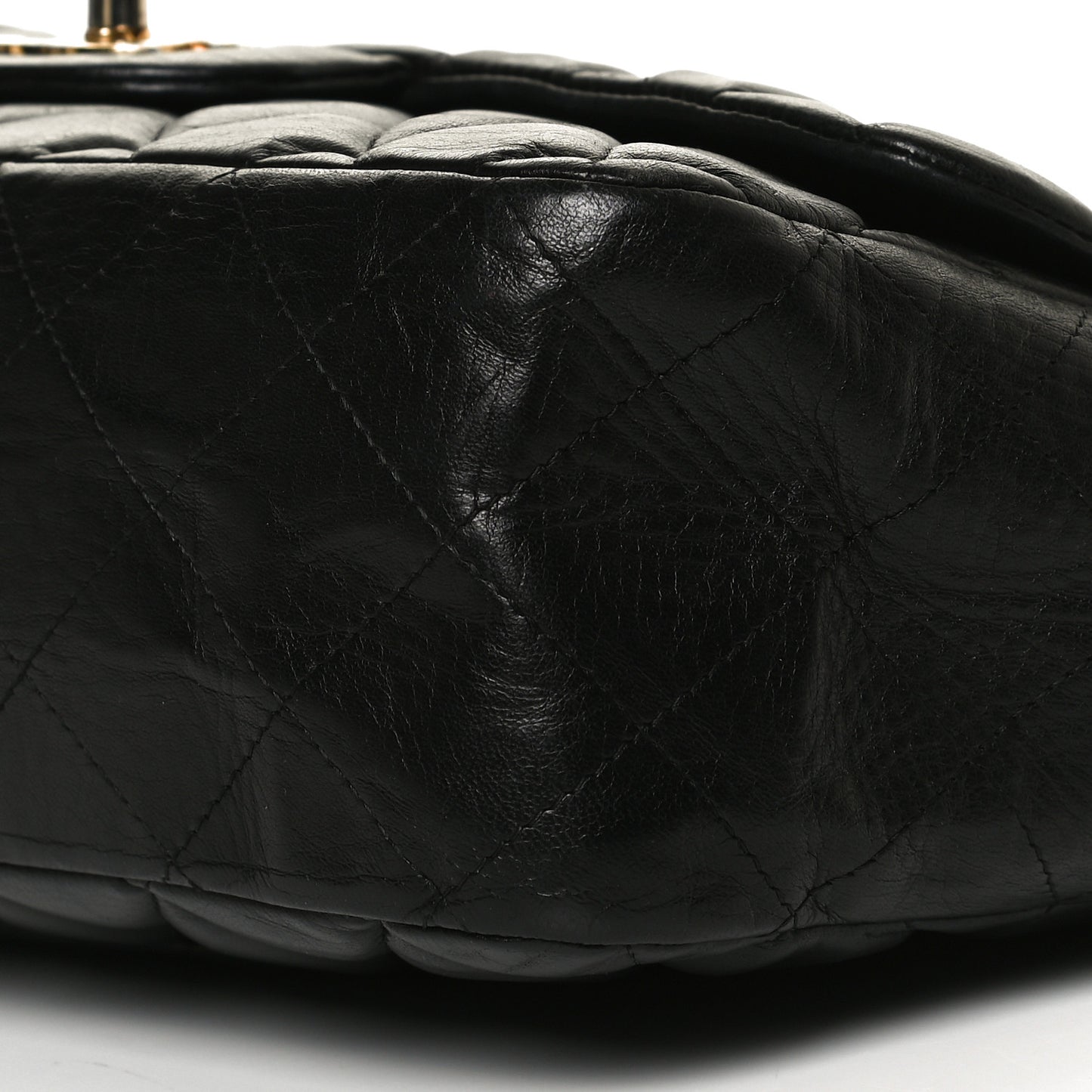 Lambskin Quilted Jumbo Single Flap Black