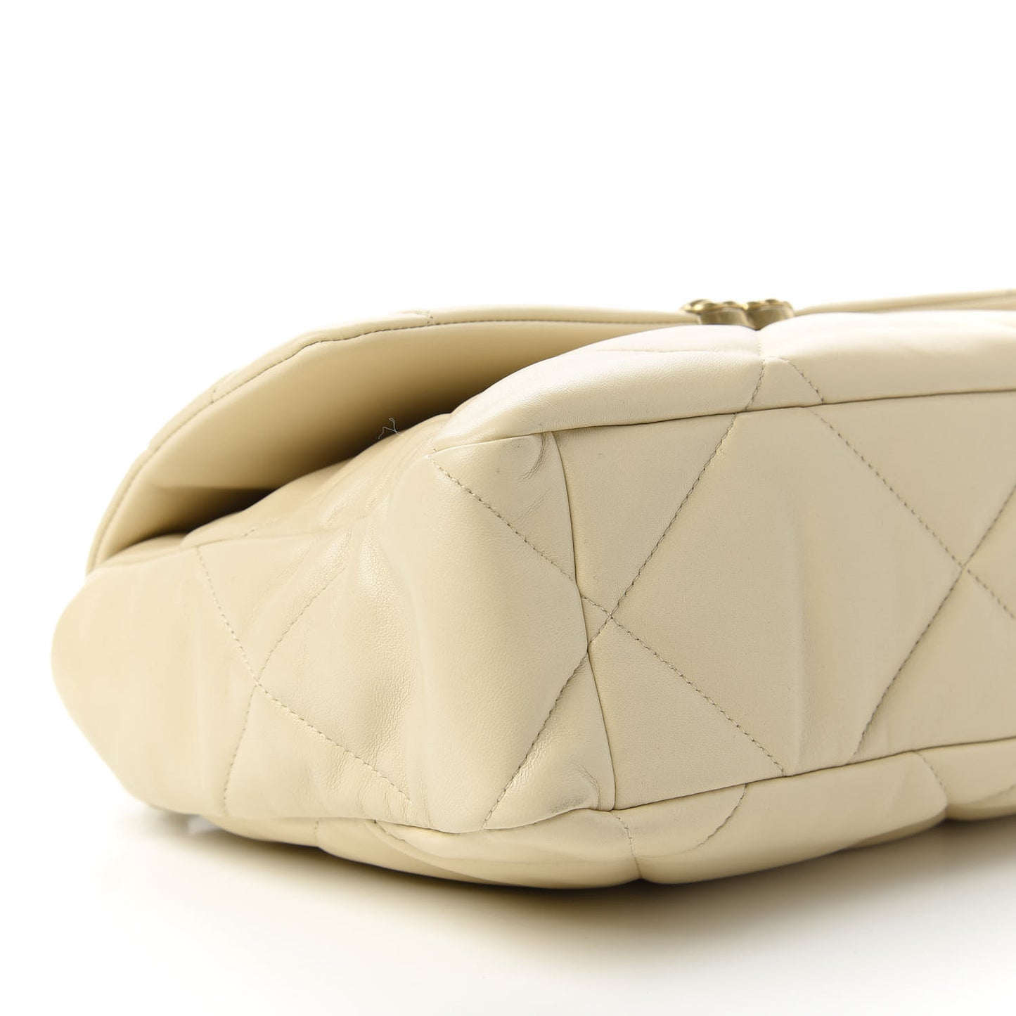 Lambskin Quilted Large Chanel 19 Flap Beige