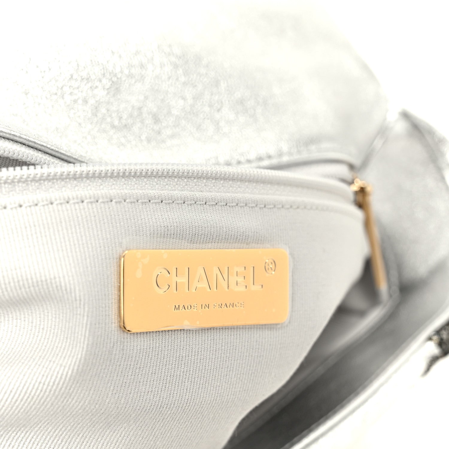 Chanel Metallic Calfskin Crochet Medium Chanel 19 Flap Silver 6 of 10