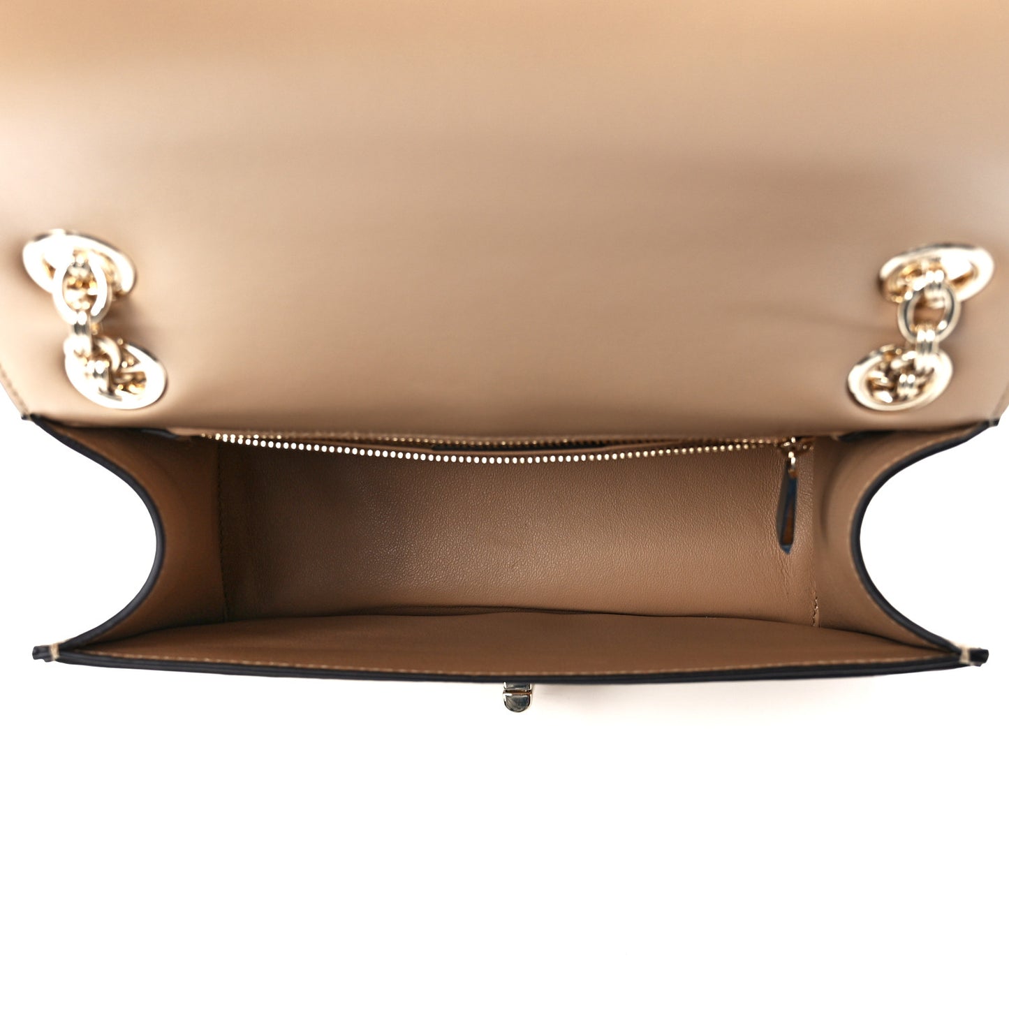 Calfskin Gancini Flap Bag Cashew