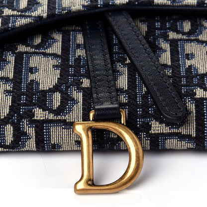 Christian Dior Oblique Saddle Chain Long Wallet Blue 6 of 6