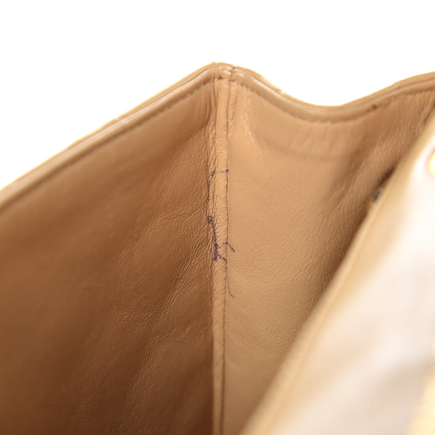 Lambskin Quilted Medium Single Flap Beige