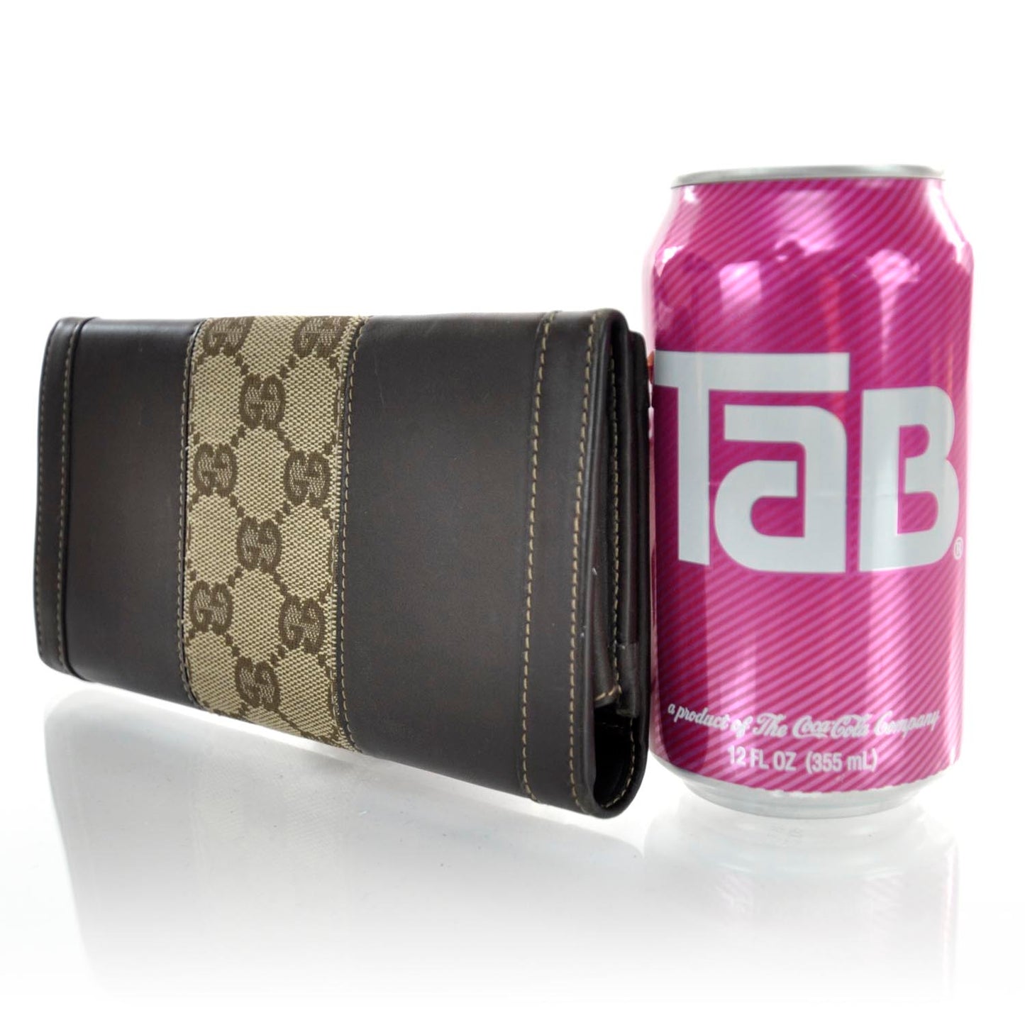 Leather Monogram Web Continental Wallet Ebony
