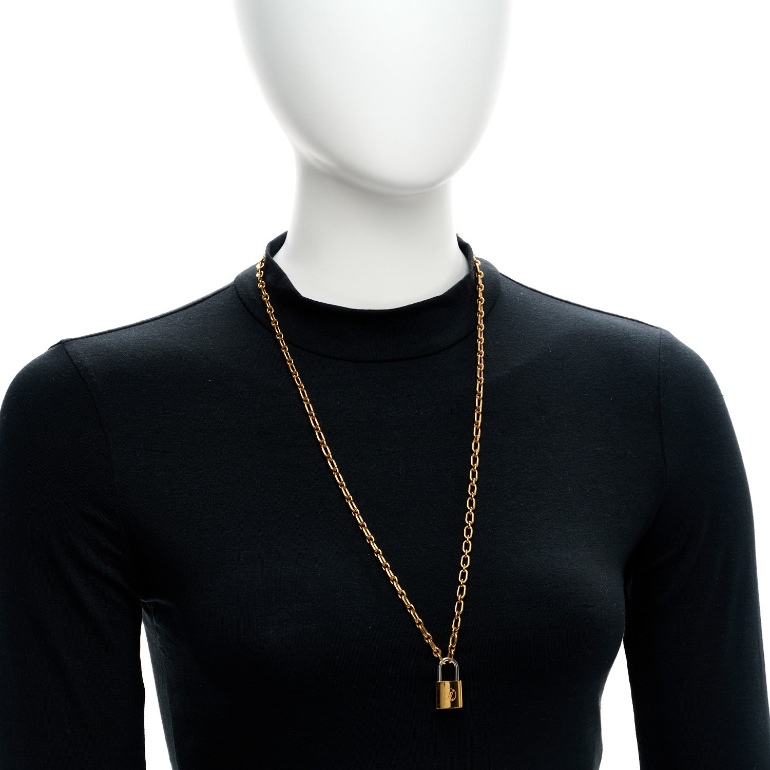 Louis Vuitton Lock Me Pendant Necklace Gold 2 of 5