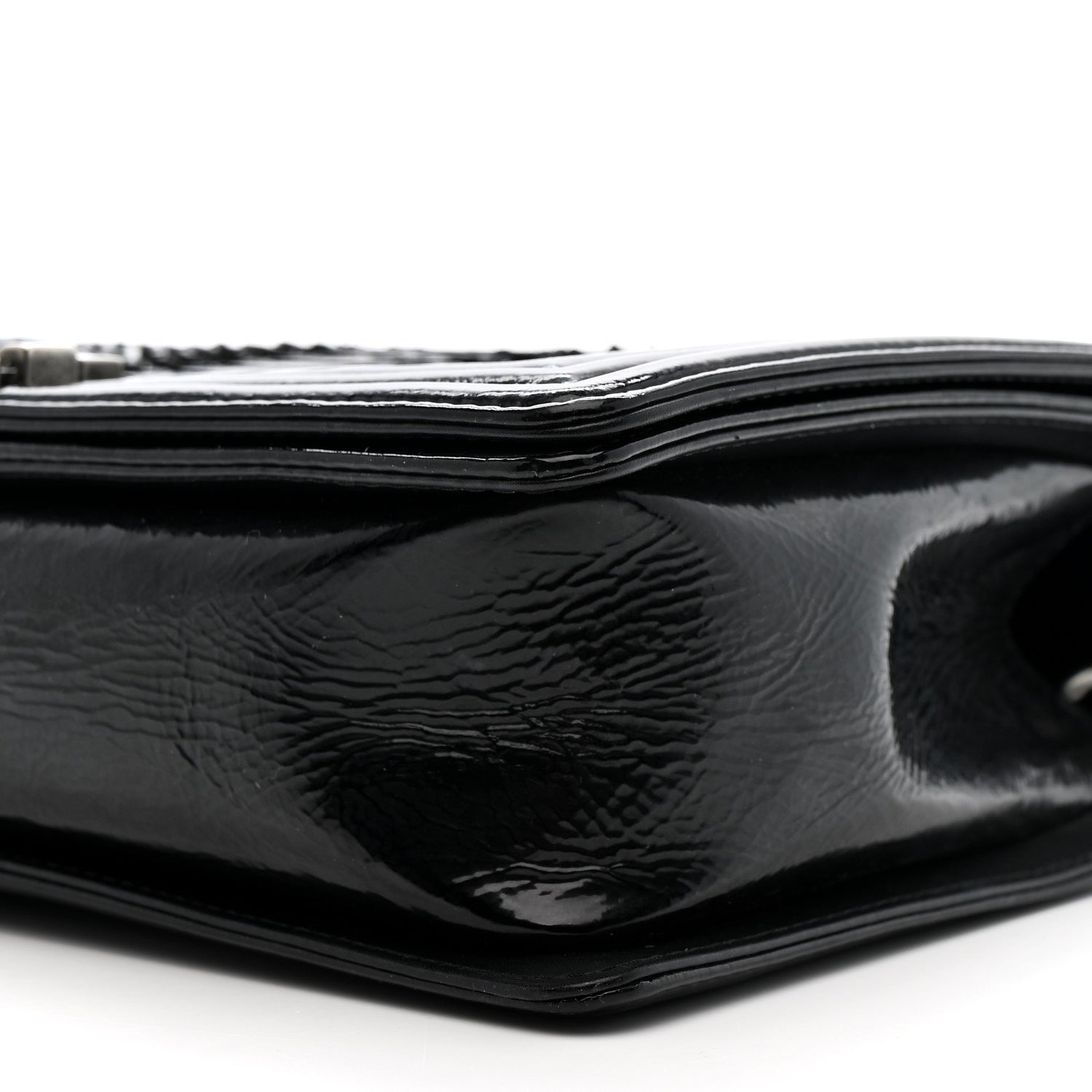 Chanel Patent Calfskin Snakeskin New Medium Boy Flap Black Silver 10 of 13