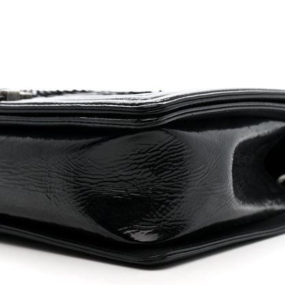 Chanel Patent Calfskin Snakeskin New Medium Boy Flap Black Silver 10 of 13