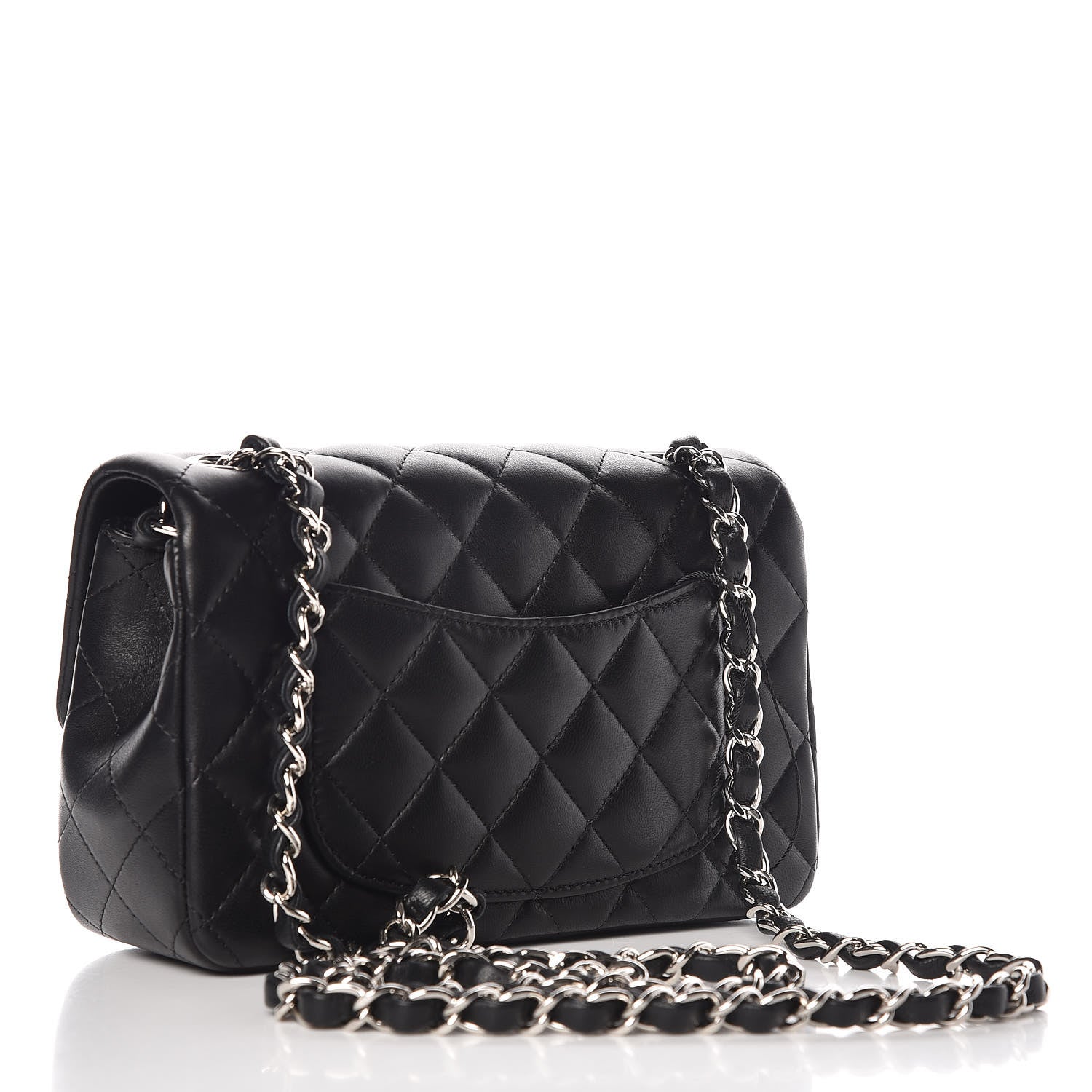 Chanel Lambskin Quilted Mini Rectangular Flap Black 3 of 10