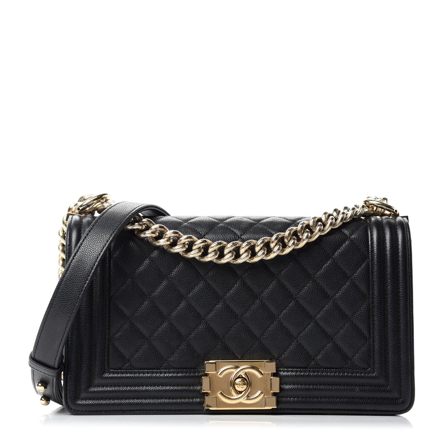 Caviar Quilted Medium Boy Flap Black