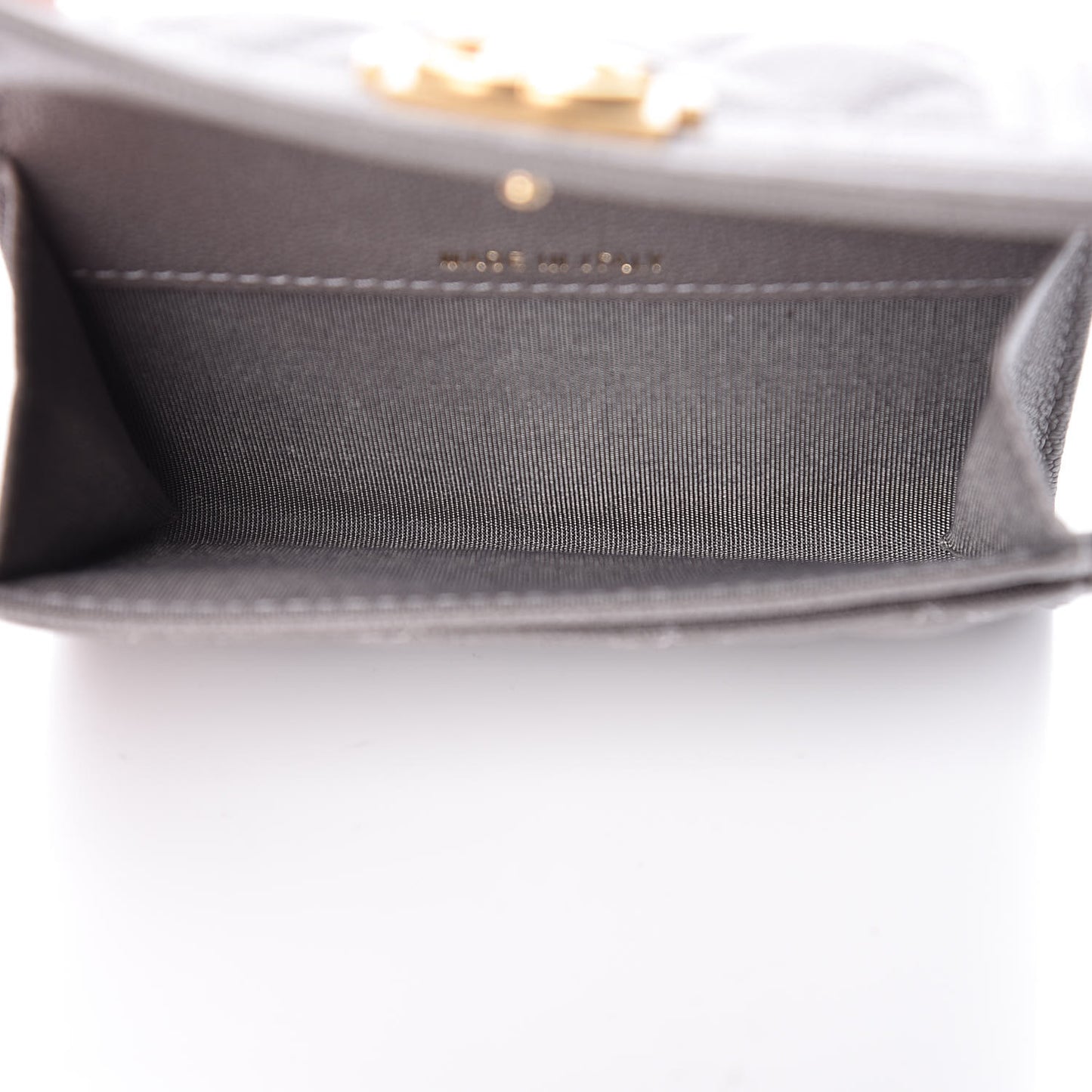 Caviar Quilted Boy Card Holder Wallet Grey