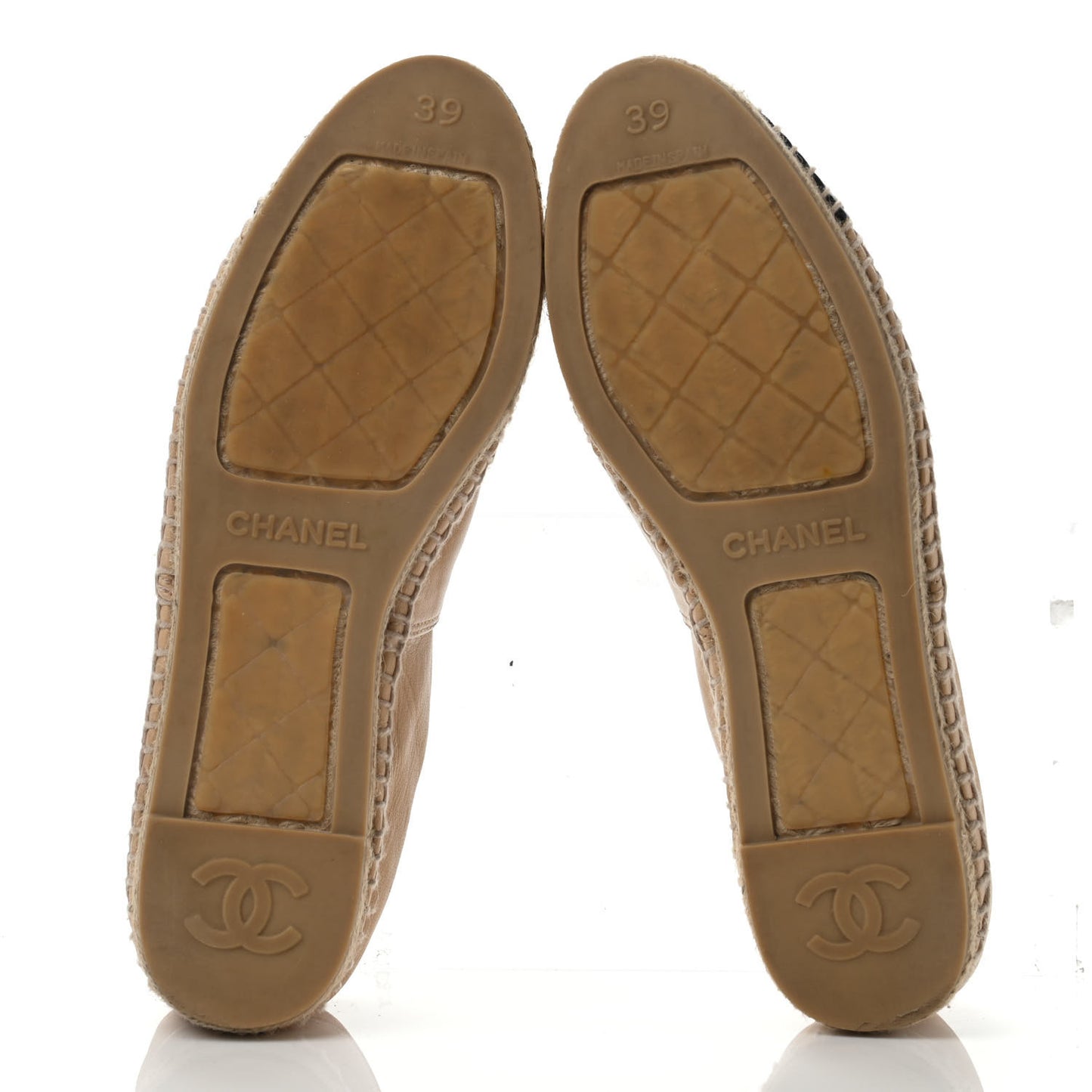 Lambskin CC Espadrilles 39 Beige Black