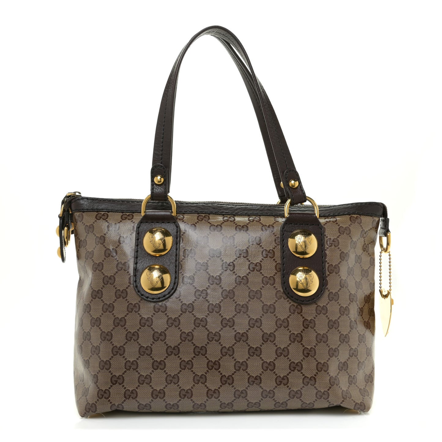 Crystal Monogram Small Babouska Tote Dark Brown