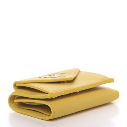 Prada Vitello Grain Small Tri-Fold Wallet Sole 4 of 7