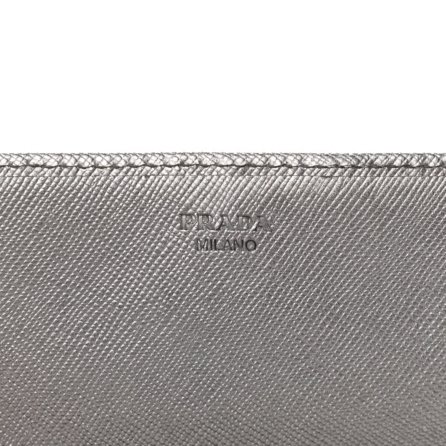 Prada Saffiano Metal Oro Chain Wallet Cromo 5 of 7