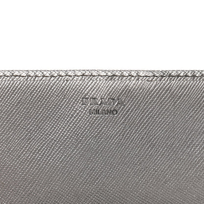 Prada Saffiano Metal Oro Chain Wallet Cromo 5 of 7