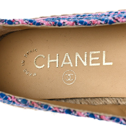 Chanel Tweed Grosgrain CC Espadrilles 38 Pink Black 9 of 11