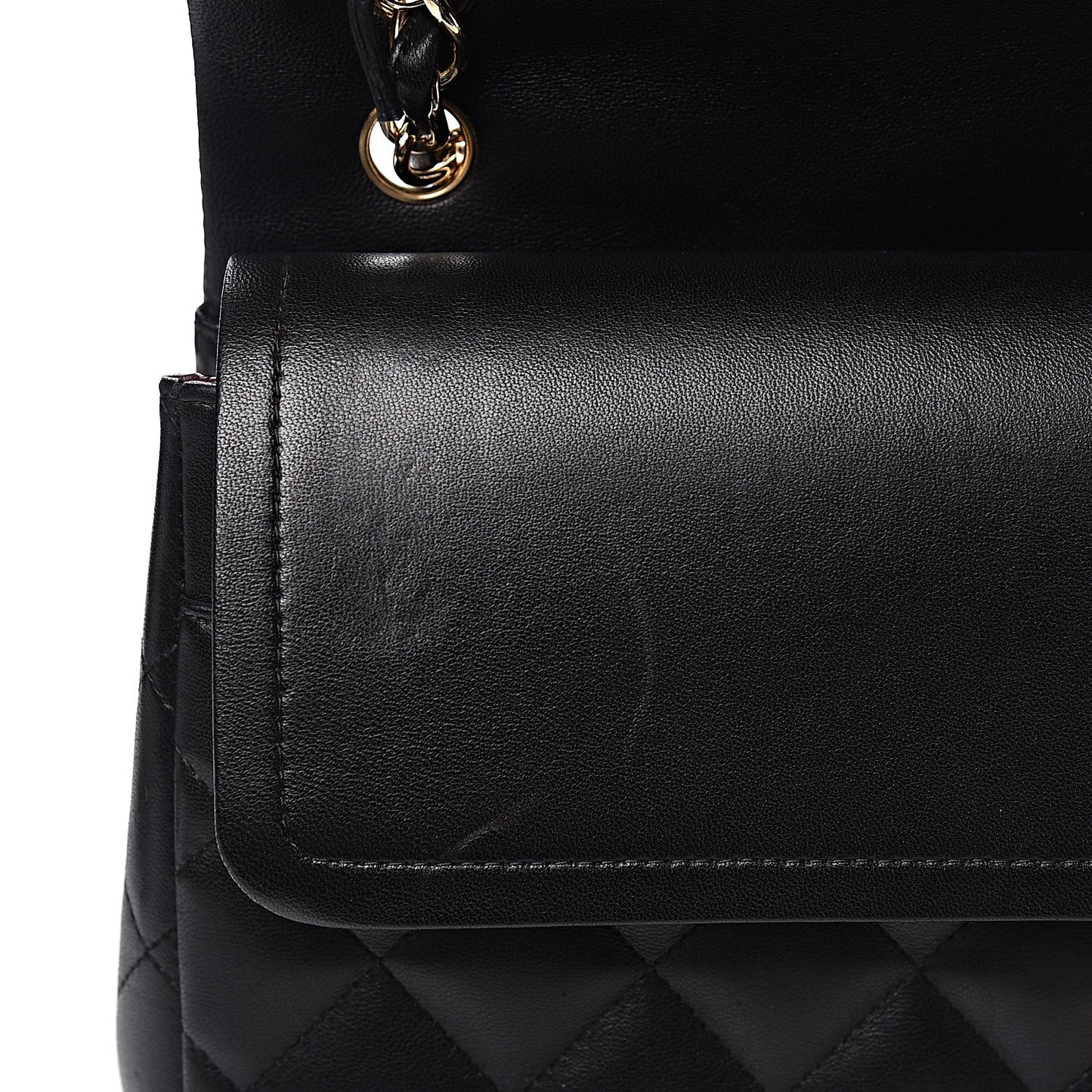 Lambskin Quilted Jumbo Double Flap Black