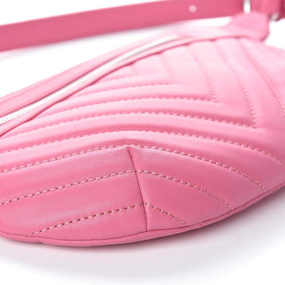 Chanel Lambskin Chevron Quilted Waist Belt Bag Pink 9 of 10