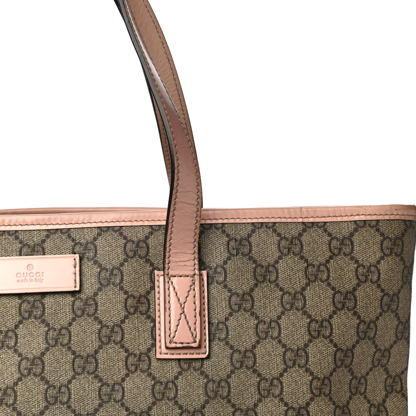 GG Supreme Monogram Medium Zippered Shopping Tote Pink