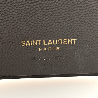 Saint Laurent Grain de Poudre Matelasse Cassandre Monogram Slim Key Case Fog 6 of 6
