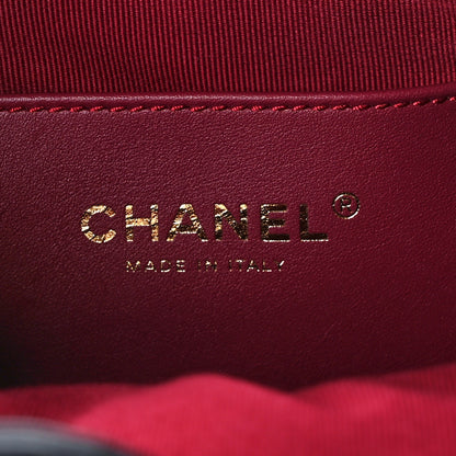 Chanel Lambskin Quilted Double Pocket Drawstring Backpack Black 6 of 11