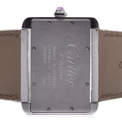 Cartier Stainless Steel Alligator 32mm Tank Divan Quartz Watch White 6 of 13