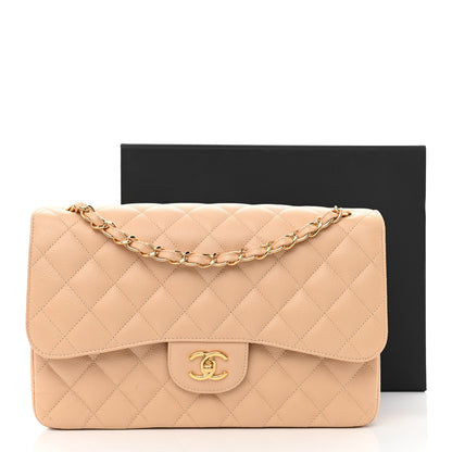 Chanel Caviar Quilted Jumbo Double Flap Beige 11 of 11