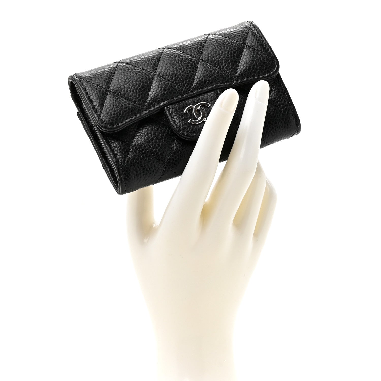 Chanel Caviar Quilted Flap Card Holder Black 2 of 8