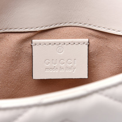 Gucci Calfskin Matelasse Super Mini GG Marmont Shoulder Bag White 8 of 14