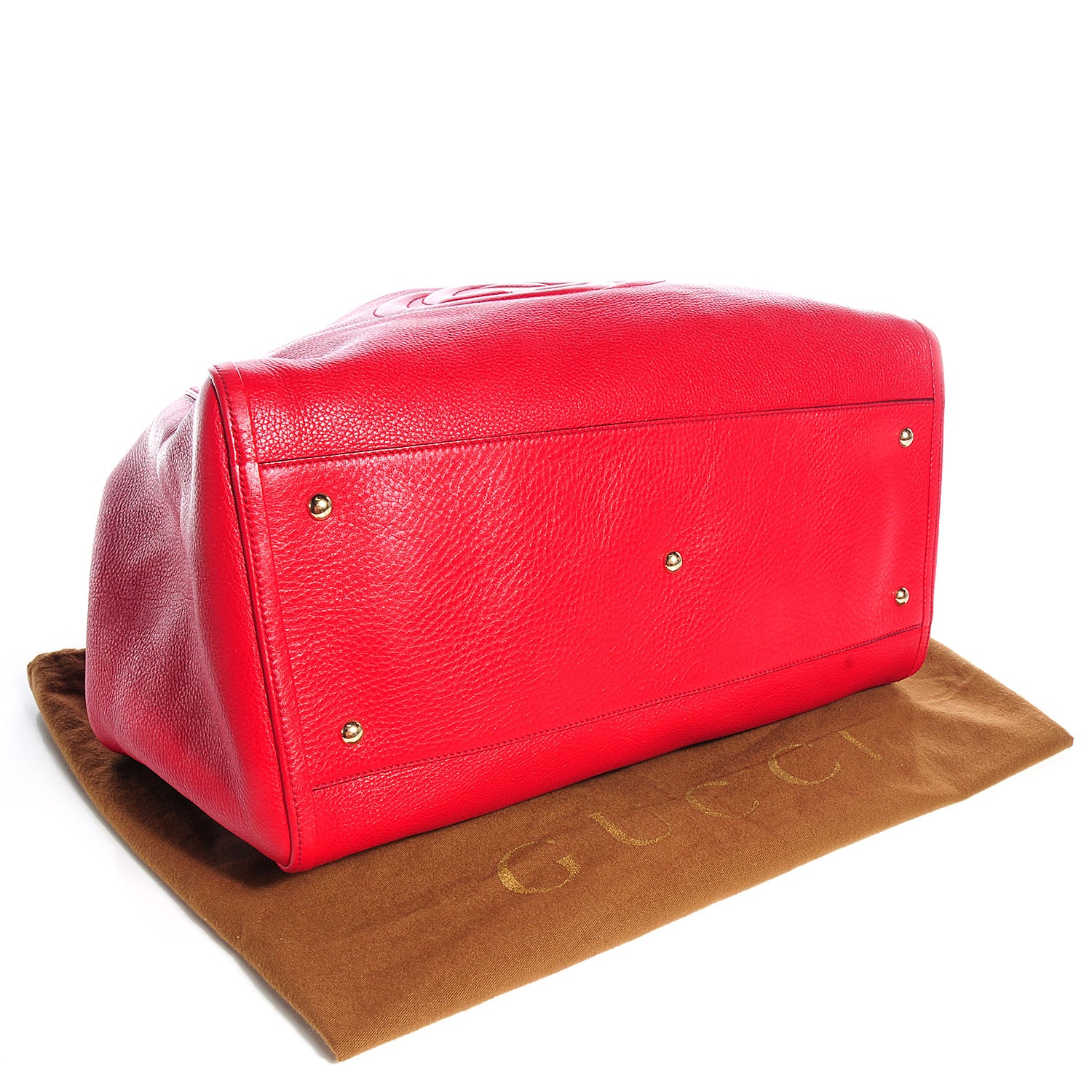 Gucci Pebbled Calfskin Large Soho Shoulder Bag Red 4 of 10