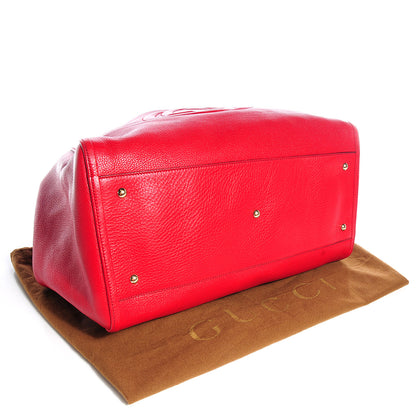 Gucci Pebbled Calfskin Large Soho Shoulder Bag Red 4 of 10