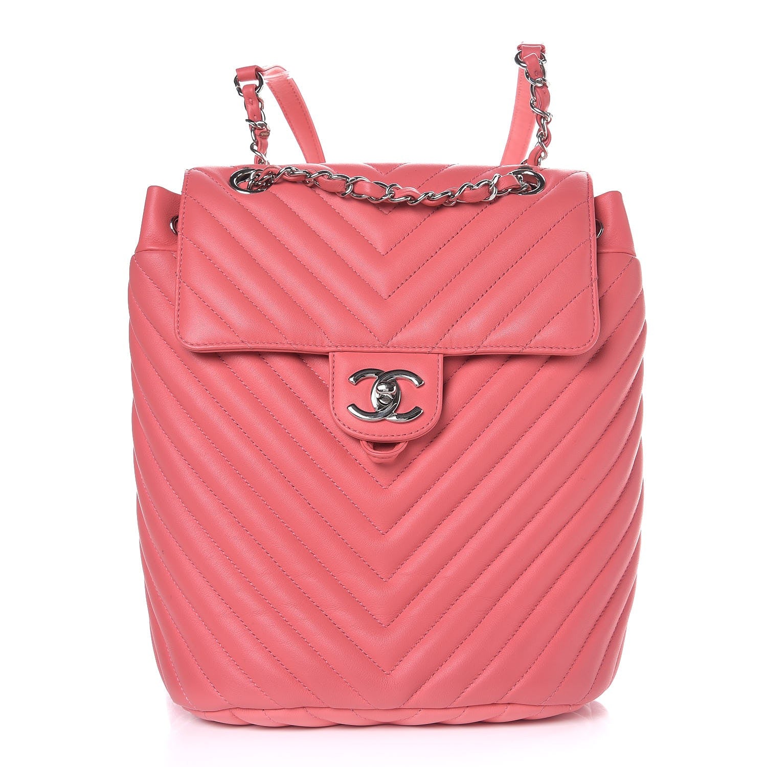 Chanel Calfskin Chevron Quilted Small Urban Spirit Backpack Pink 1 of 10