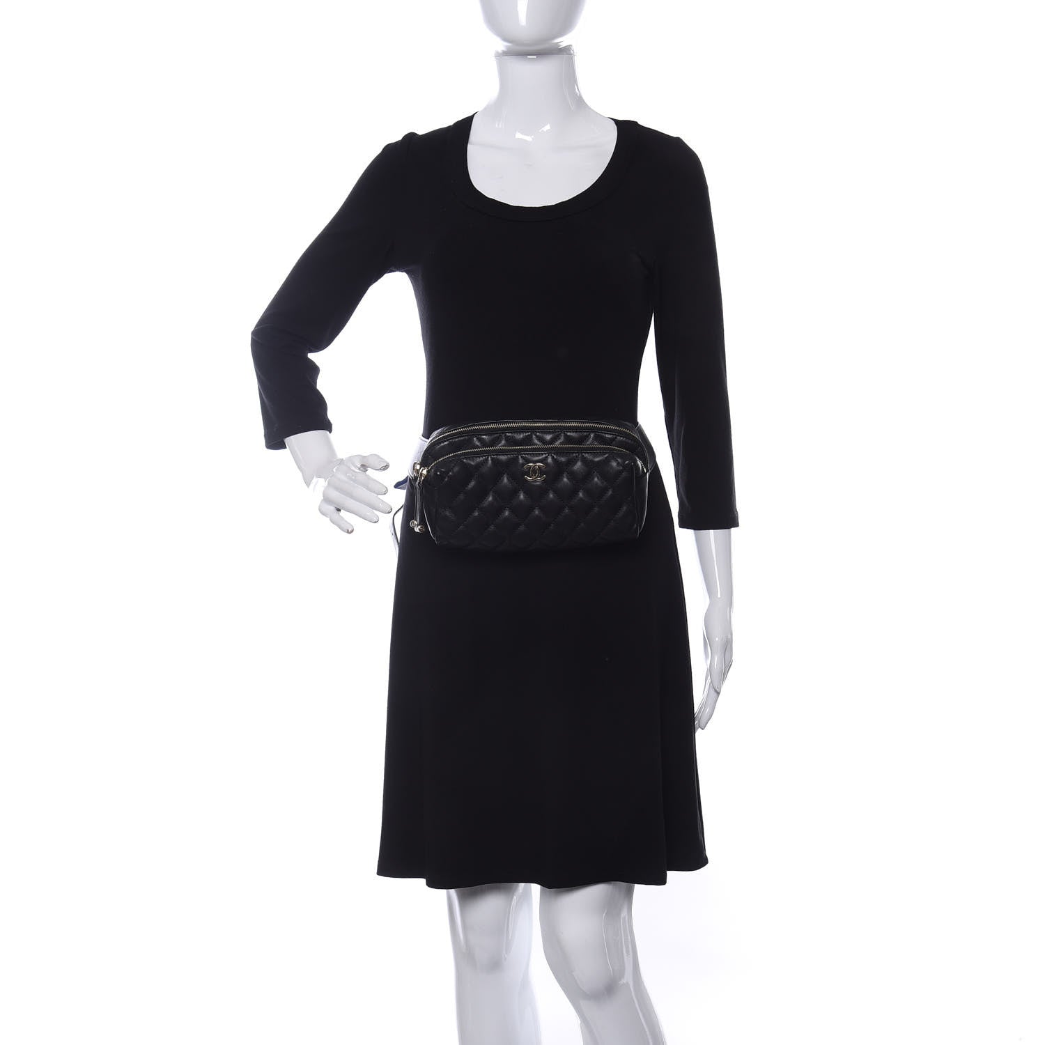 Chanel Calfskin Quilted Waist Bag Black 2 of 10