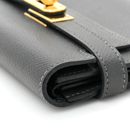Hermes Courchevel Kelly Compact Wallet Graphite 12 of 12