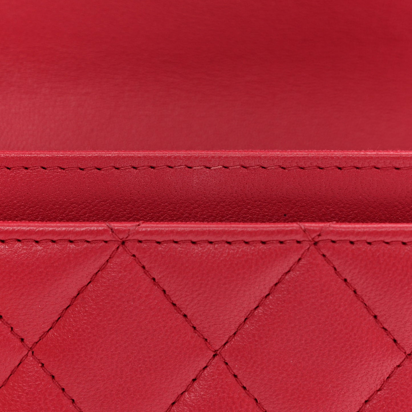 Lambskin Quilted Flap Card Holder Dark Pink