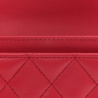 Chanel Lambskin Quilted Flap Card Holder Dark Pink 11 of 12