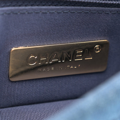 Chanel Denim Quilted Large Chanel 19 Flap Blue 6 of 10